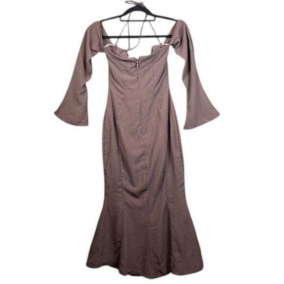 House of CB Naomi Halter Midi Dress Espresso Brown Back Zip Plus Cup Size XS - Picture 5 of 16